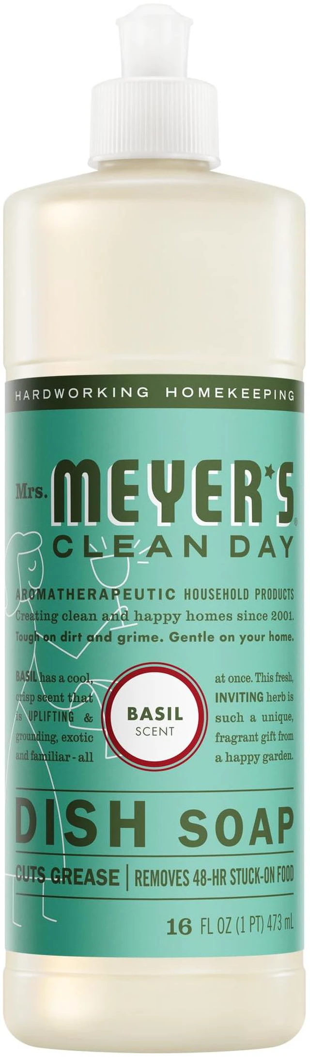 Main image of Mrs. Meyer's Clean Day Liquid Dish Soap, Basil, 16 Fl Oz