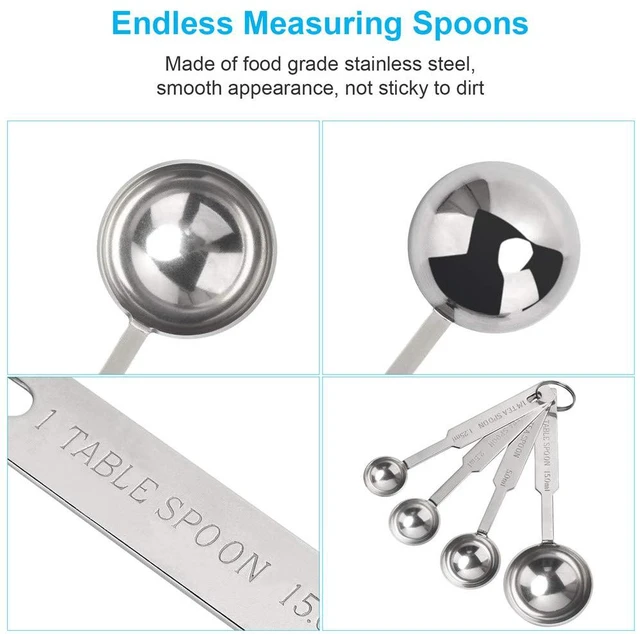 Alt view image 2 of 6 - 5PCS OstWony Measuring Spoons Set, Includes 1/8, 1/4, 1/2, 1 tsp, 1 tbsp