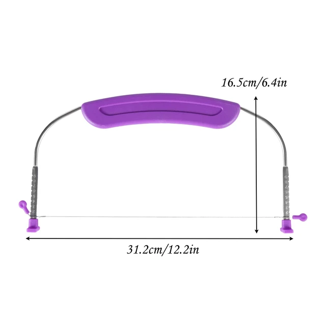 Alt view image 3 of 6 - Adjustable Cake Leveler Cutter Slicer, 9 Heights, Premium Food Grade Stainless Steel Double Wires, for Leveling and Molding, Purple