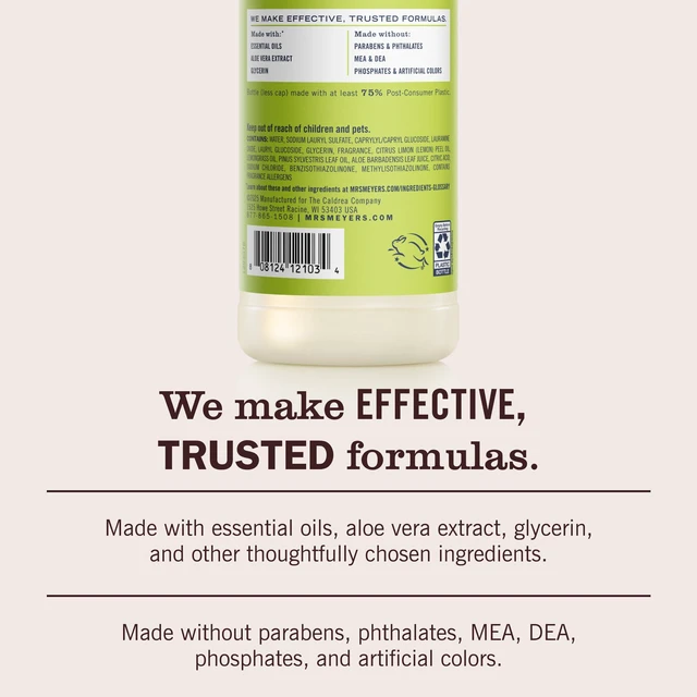 Alt view image 6 of 6 - Mrs. Meyer's Clean Day Liquid Dish Soap, 16fl oz, Lemon Verbena