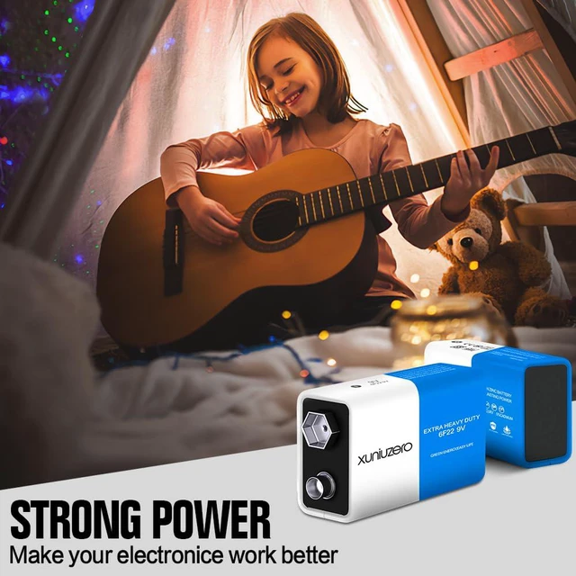 Alt view image 6 of 6 - 9V 6F22 Square Battery (4 Pack) for Smoke Detector Alarm System, Wireless Doorbell, Electronics, Long-Lasting