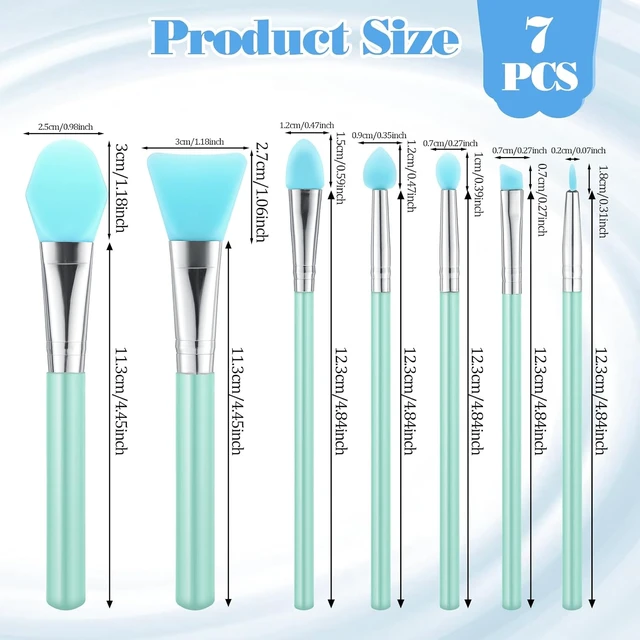 Alt view image 7 of 7 - 7PCS Silicone Brush Applicator Kit for Resin, UV Resin, Jelly, Cream Makeup and Epoxy Art Crafting, Green