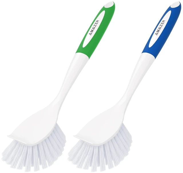 Main image of Amazer Dish Brush with Handle, 2 Pack Kitchen Scrub Brushes, Stiff Bristles for Sink, Pots, Pans
