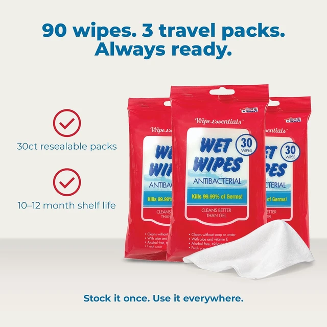 Alt view image 6 of 7 - WipeEssentials Hand Sanitizer Wipes for Adults & Kids - 90Count, 3Packs