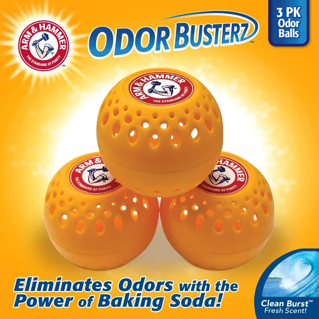 Alt view image 2 of 5 - Arm & Hammer OdorBusterz Odor Eliminator Balls, Clean Burst, 3 Count, Baking Soda Odor Control for Closets, Drawers, Hampers and Small Spaces