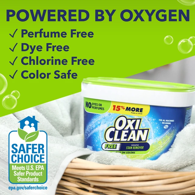 Alt view image 5 of 5 - OxiClean Free Versatile Home and Laundry Stain Remover Powder, No Dyes or Perfumes, 3lb