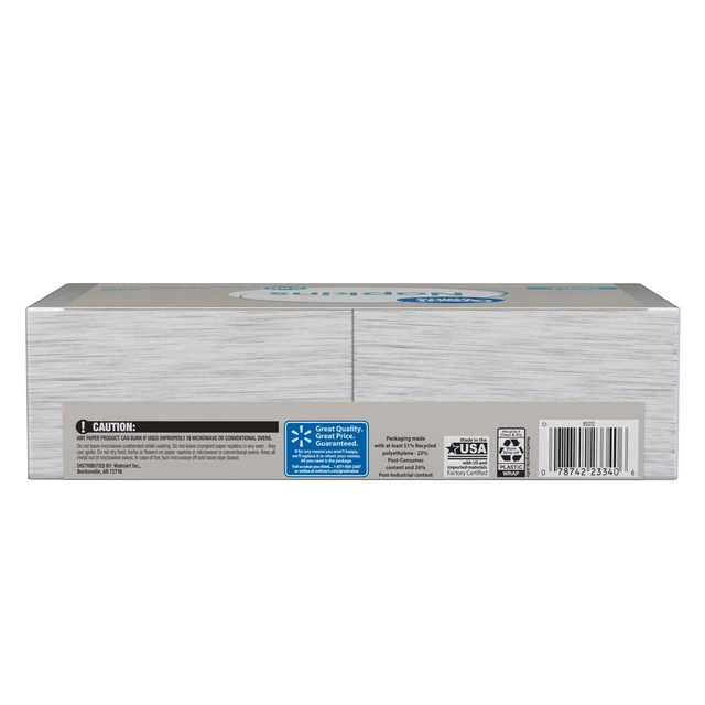 Alt view image 3 of 7 - Great Value Disposable Paper Napkins, White, 3 Pack, 12in x 12in, 250 Count