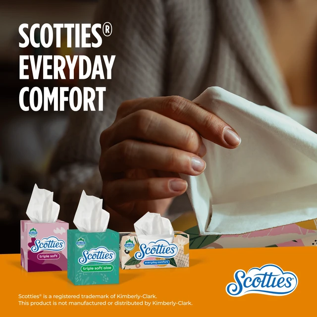 Alt view image 6 of 6 - Scotties Everyday Comfort Facial Tissues, 4-Pack (64 Tissues per Box, 2-Ply, 256 Total Sheets)
