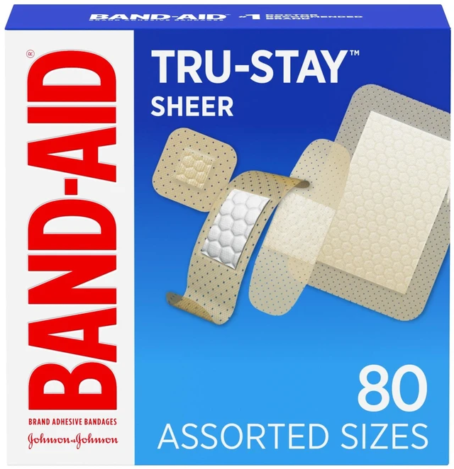 Main image of BAND-AID Tru-Stay Sheer Adhesive Bandages, Assorted, 80Count