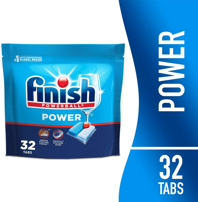Main image of Finish Power Dishwasher Pods, No Pre-Rinse Detergent Tabs, Deep Clean, 32 Count