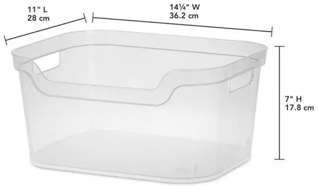 Alt view image 5 of 5 - Large Open Bin with Scoop Front, Clear Plastic