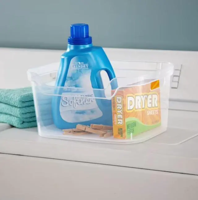 Alt view image 4 of 5 - Large Open Bin with Scoop Front, Clear Plastic