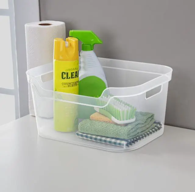 Alt view image 2 of 5 - Large Open Bin with Scoop Front, Clear Plastic
