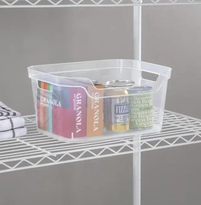 Alt view image 3 of 5 - Large Open Bin with Scoop Front, Clear Plastic