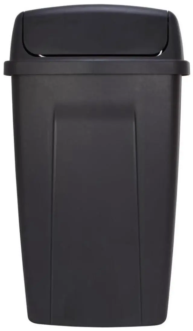 Alt view image 5 of 5 - Kitchen Trash Can, 13 Gallon Plastic Garbage Bin with Swing Top Lid, Black