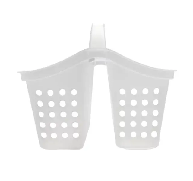 Alt view image 5 of 6 - (2 pack) Mainstays Small Portable Shower Caddy Frost Plastic