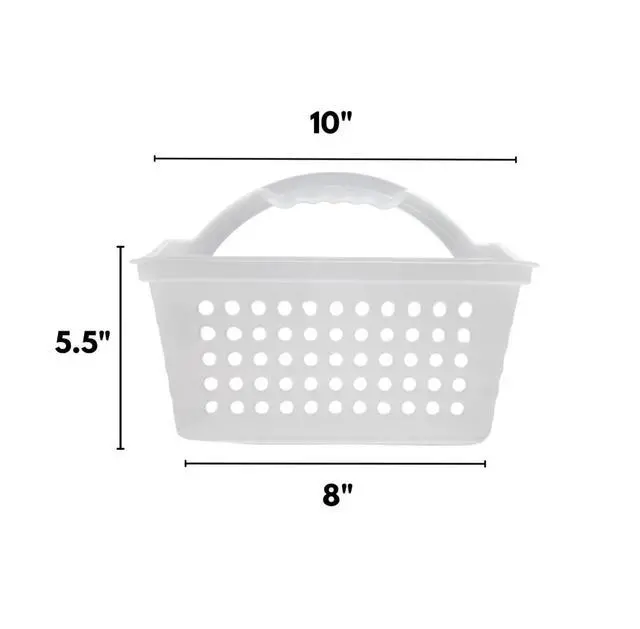 Alt view image 4 of 6 - (2 pack) Mainstays Small Portable Shower Caddy Frost Plastic
