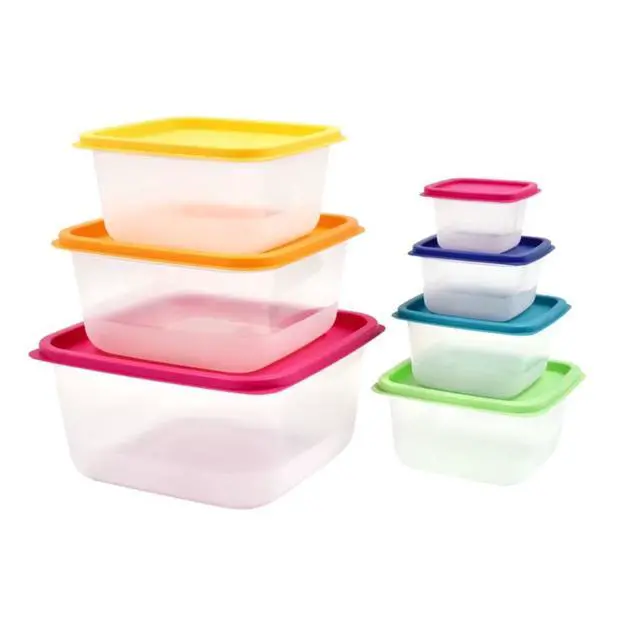 Alt view image 2 of 4 - Plastic Rainbow Food Storage Set, Multi Color, 14 Count, Best for Leftover Storage and Reheating
