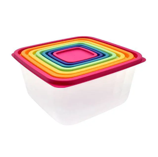 Alt view image 3 of 4 - Plastic Rainbow Food Storage Set, Multi Color, 14 Count, Best for Leftover Storage and Reheating