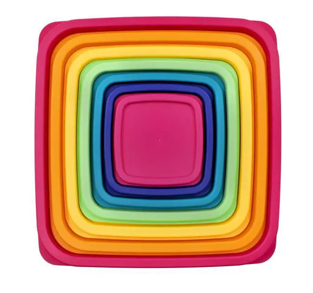 Alt view image 4 of 4 - Plastic Rainbow Food Storage Set, Multi Color, 14 Count, Best for Leftover Storage and Reheating