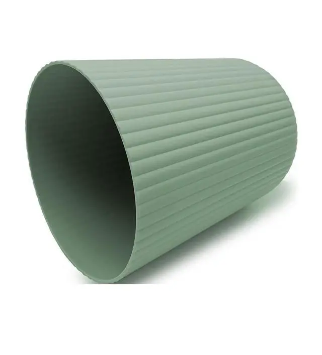 Alt view image 3 of 5 - 1.64 Gallon Ribbed Plastic Trash Can, Green