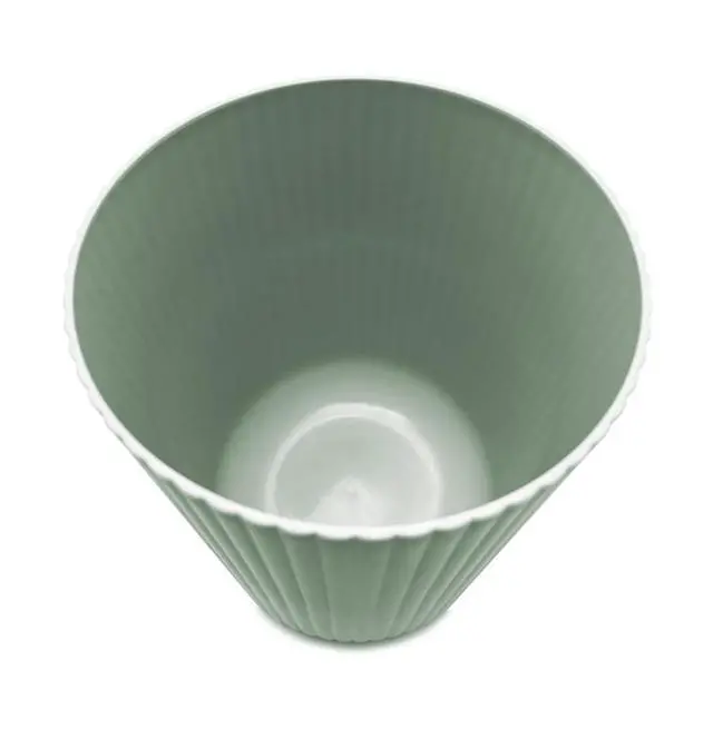 Alt view image 4 of 5 - 1.64 Gallon Ribbed Plastic Trash Can, Green