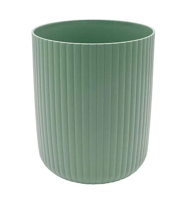 Alt view image 2 of 5 - 1.64 Gallon Ribbed Plastic Trash Can, Green