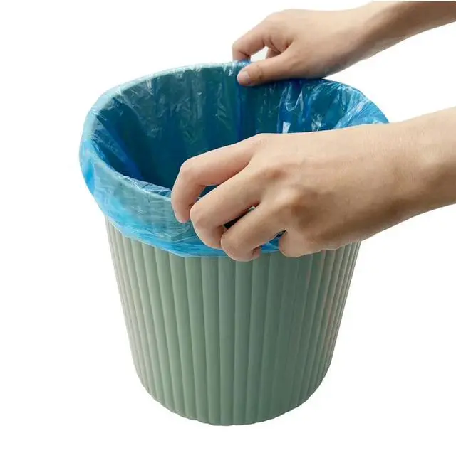 Alt view image 5 of 5 - 1.64 Gallon Ribbed Plastic Trash Can, Green