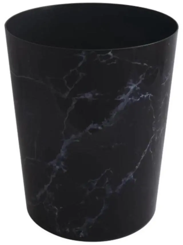 Alt view image 3 of 4 - Bathroom Trash Can, 5 Gallon Small Plastic Garbage Bin with No Lid, Black Marble