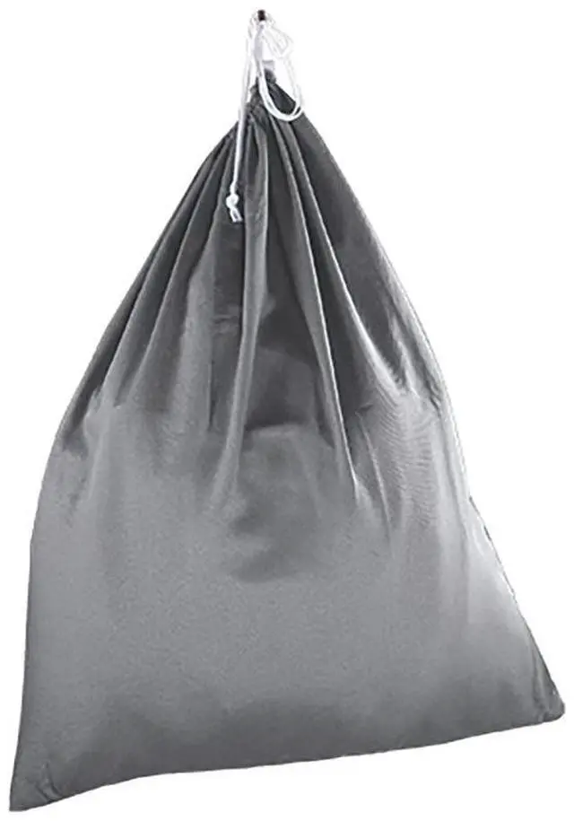 Alt view image 5 of 6 - Durable Drawstring Polyester Cotton Laundry Bag in Gray for Clothing Storage