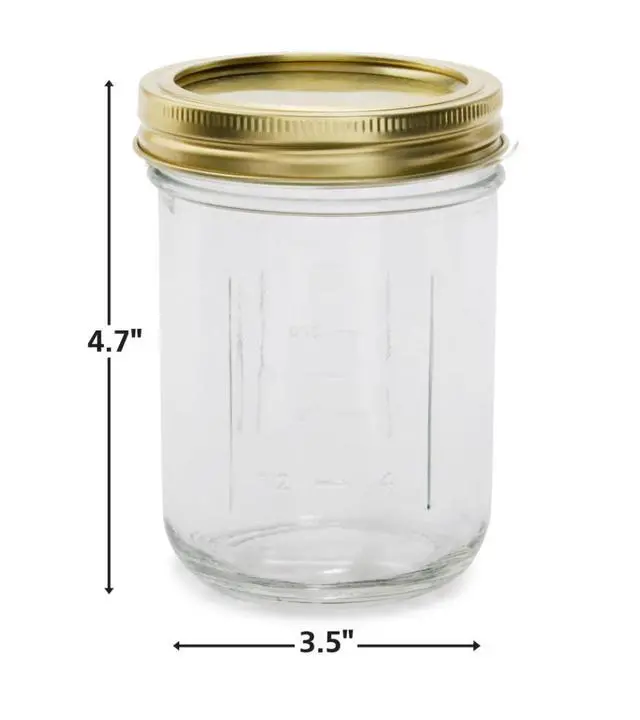 Alt view image 4 of 6 - Wide Mouth 16 oz Pint Mason Canning Jars with Lids and Rings, 12-Pack