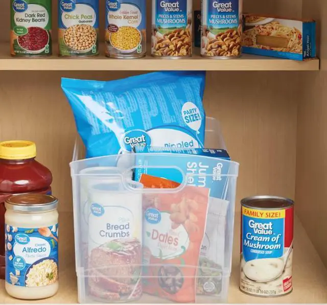 Alt view image 5 of 6 - Utility Storage Organizer Bin, Clear Plastic, Built-In Handles, 15 in x 10 in x 9.5 in