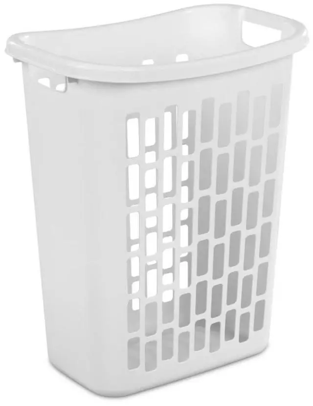 Alt view image 5 of 5 - Rectangular Open Plastic Hamper, for Narrow Spaces, White, Adult
