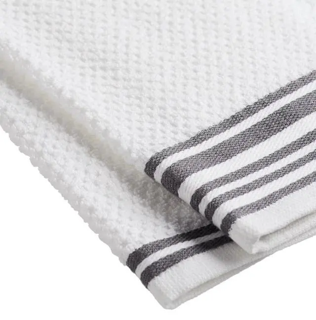 Alt view image 5 of 5 - 4-Pack 16 in x 26 in Woven Kitchen Towel Set, Gray
