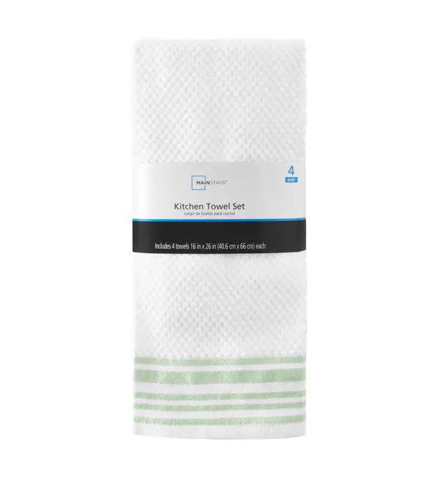 Alt view image 5 of 5 - 4-Pack 16 in x 26 in Woven Kitchen Towel Set, Sage