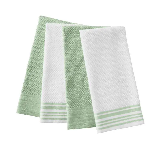 Alt view image 2 of 5 - 4-Pack 16 in x 26 in Woven Kitchen Towel Set, Sage