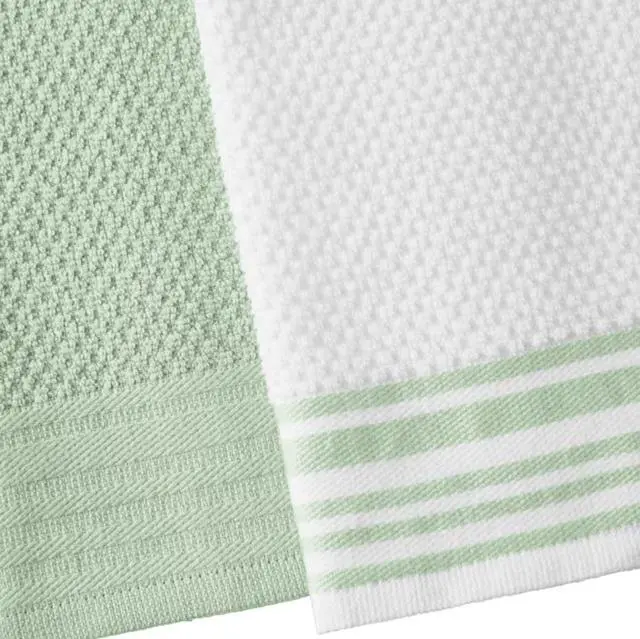 Alt view image 3 of 5 - 4-Pack 16 in x 26 in Woven Kitchen Towel Set, Sage