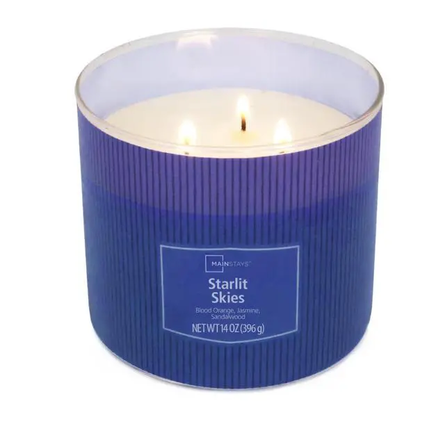 Alt view image 2 of 5 - 3-Wick Textured Wrapped Starlit Skies Scented Candle, 14 oz