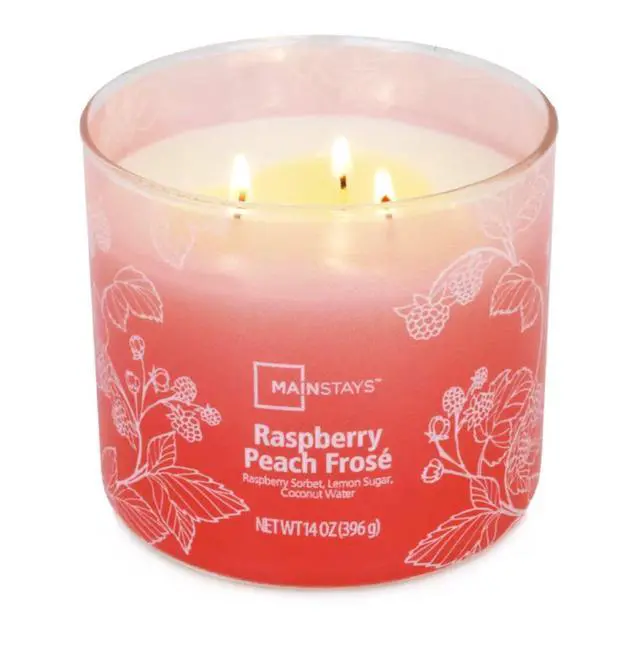 Alt view image 2 of 6 - 3-Wick Ombre Wrap Raspberry Peach Scented Candle, 14 oz