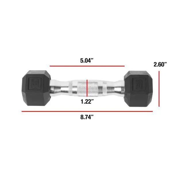 Alt view image 2 of 6 - 3lb Rubber Hex Dumbbell, Single