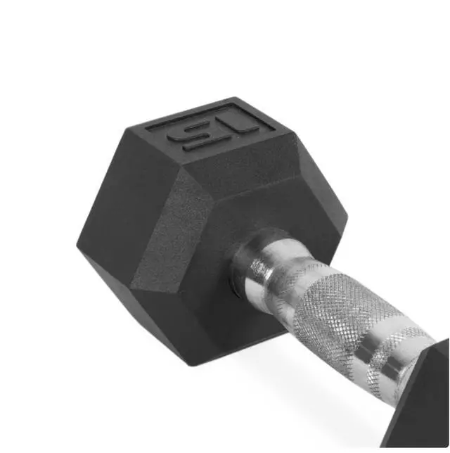 Alt view image 3 of 6 - 3lb Rubber Hex Dumbbell, Single