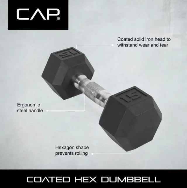 Alt view image 6 of 6 - 3lb Rubber Hex Dumbbell, Single