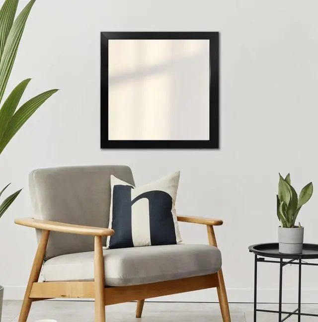 Main image of 16" x 16" Black Framed Wall Mirror for Bathroom and Living Room