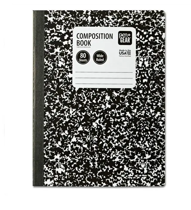 Alt view image 2 of 4 - Wide Ruled Composition Book, 7.5" x 9.75", Black and White Marble, 80 Sheets, 30 Count Pack