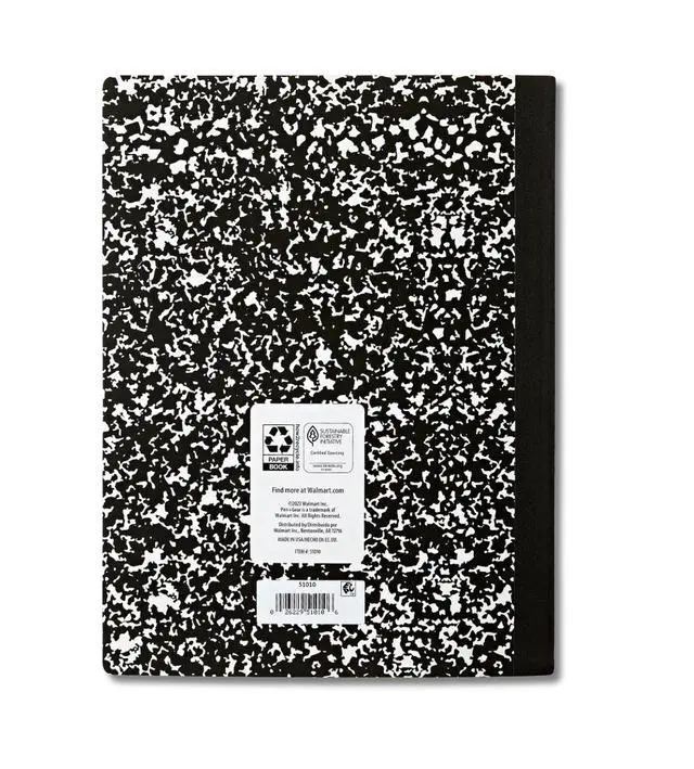 Alt view image 3 of 4 - Wide Ruled Composition Book, 7.5" x 9.75", Black and White Marble, 80 Sheets, 30 Count Pack