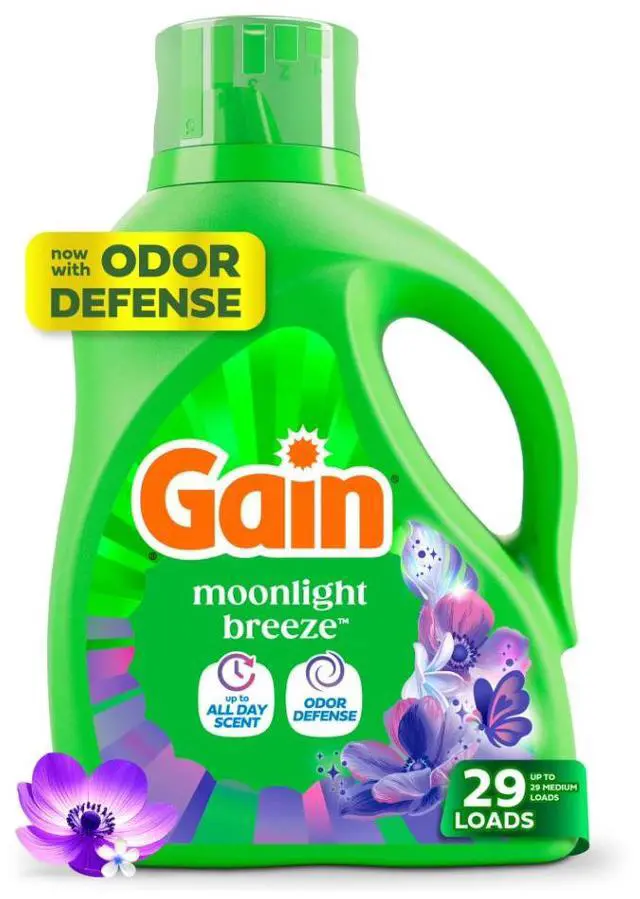 Alt view image 2 of 7 - Laundry Detergent Liquid, Now with Odor Defense, Moonlight Breeze Scent, 39 fl oz, 29 Loads