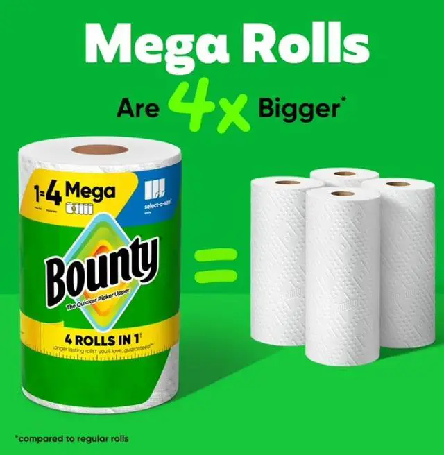 Alt view image 4 of 7 - Paper Towels Select-A-Size White, 1 Mega Roll, 164 Sheets per Roll