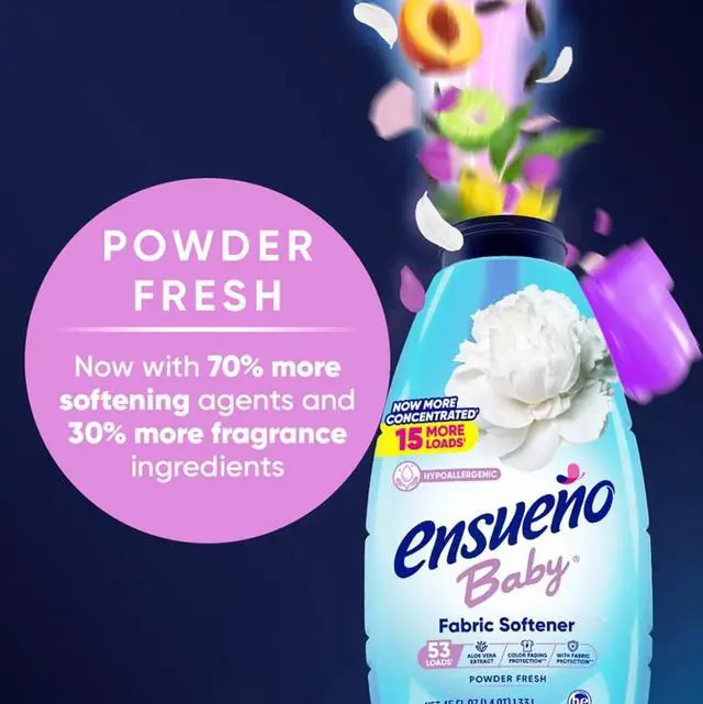Alt view image 3 of 7 - Baby Hypoallergenic Liquid Laundry Fabric Softener - Baby Powder Scent (45 fl oz)