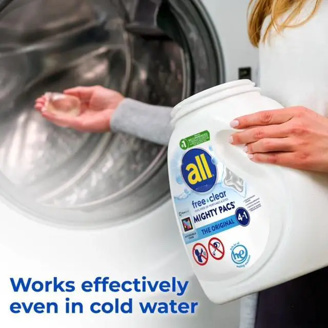 Alt view image 4 of 6 - Unit Dose Laundry Detergent, Mighty Pacs, Free Clear, 19 Count
