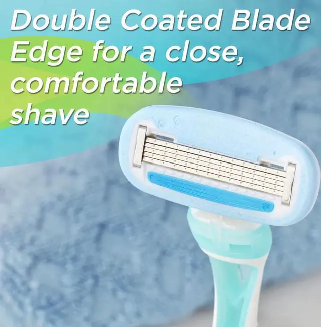 Alt view image 2 of 6 - Women's 5-Blade Disposable Razors, Blue, 3 Count